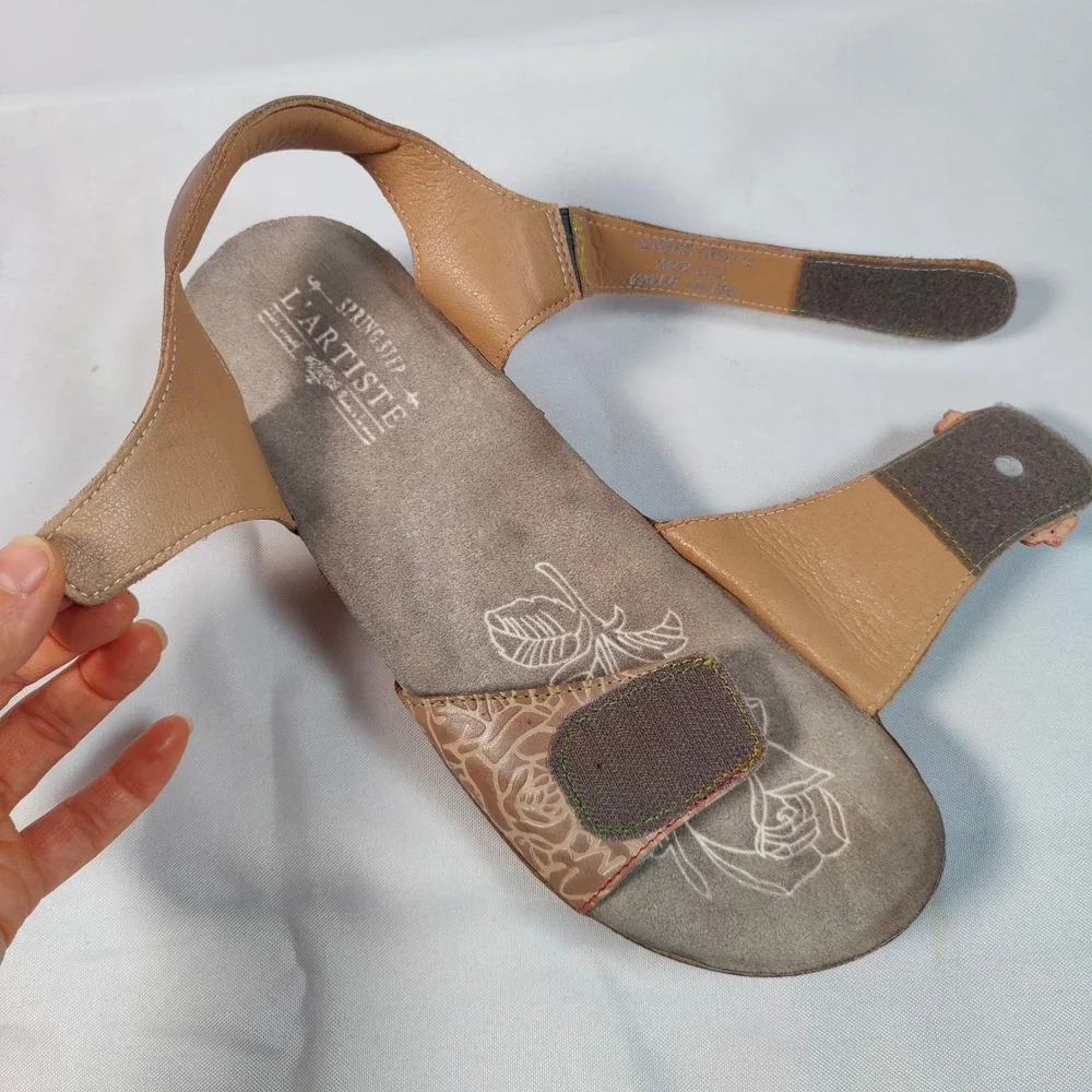 L'Artiste Spring Step Cuteness Cork Sandals Comfort Shoe Leather 42 Artsy Resort